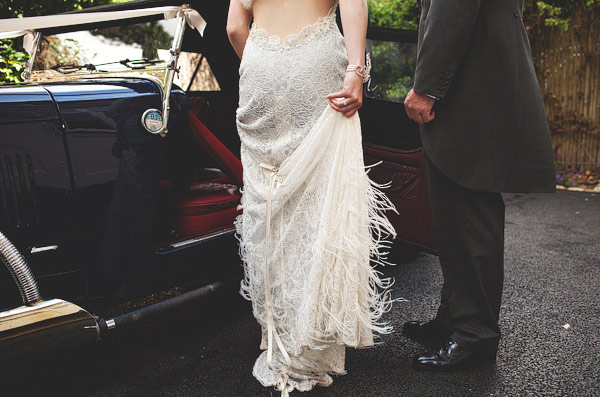 vintage wedding dress sarah houston sapphire feathers