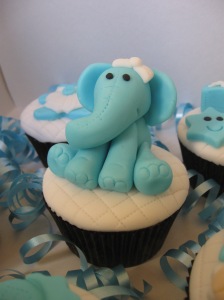 cuppy cupcakes baby shower boy blue elephant